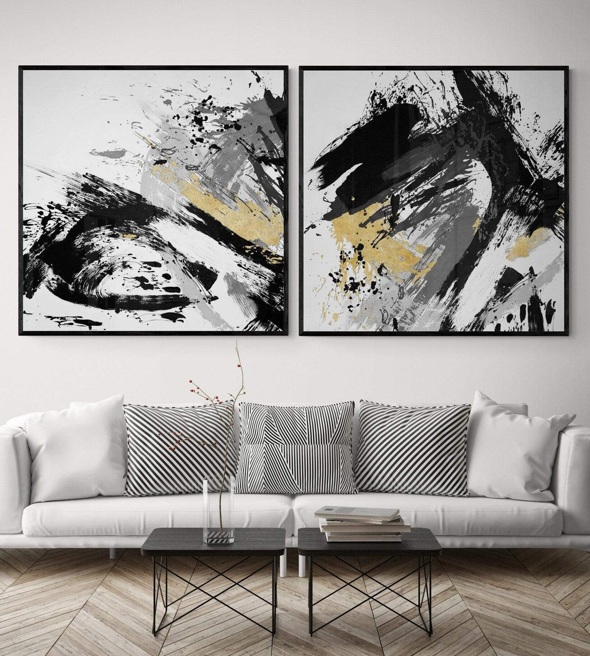 "Clouded" Handpainted Oil Canvas Set