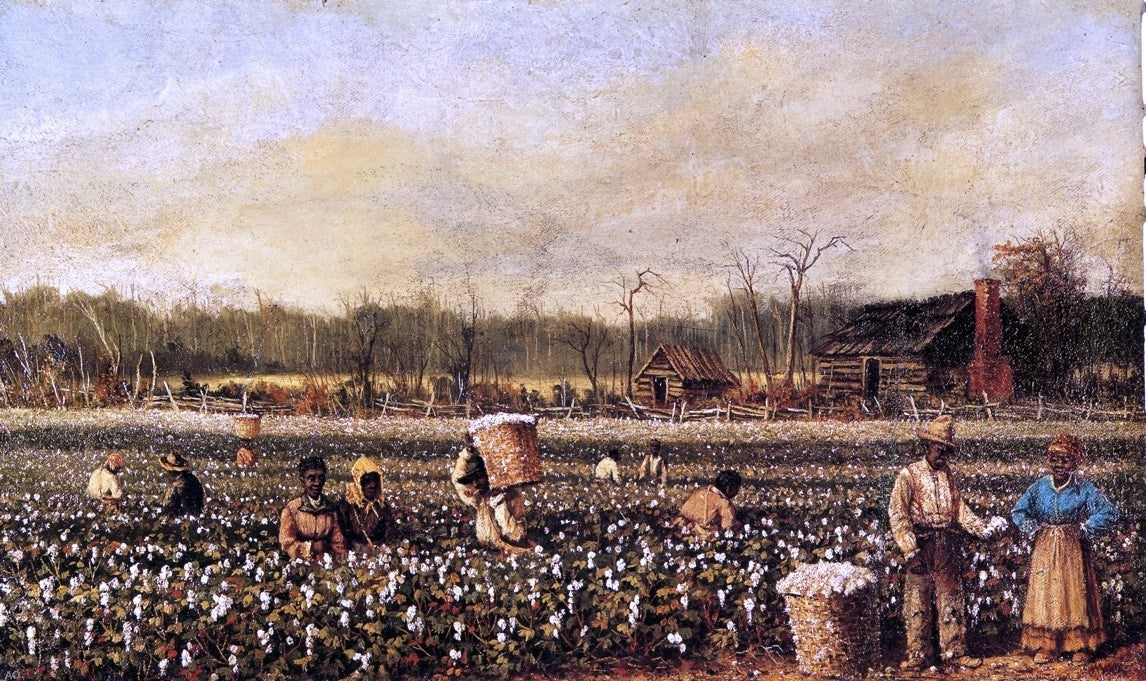  William Aiken Walker Cotton Picking in Front of the Quarters - Hand Painted Oil Painting